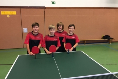 Unsere B-Schüler beim Spiel gegen die TSG 78 Heidelberg: Kian, Jakob, Moritz und Paul