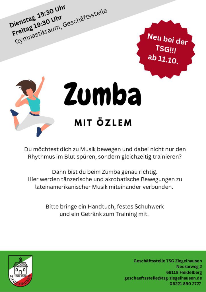 Neues Angebot - Zumba ab 11.10.2024