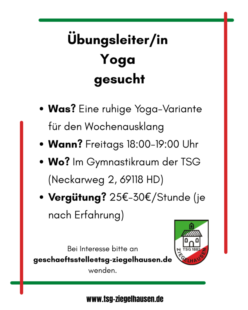 Übungsleiter/in für Yoga gesucht